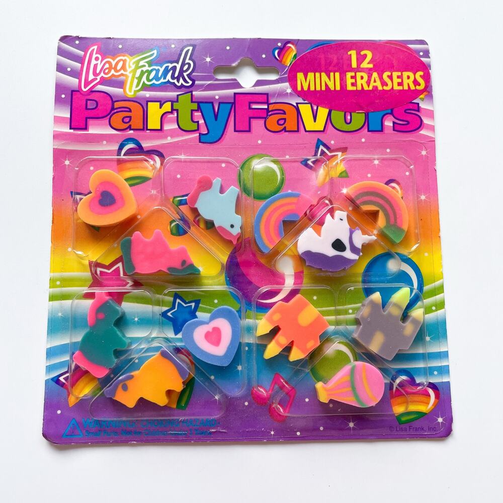 New Vintage Lisa Frank Party Favors 12 Mini Erasers